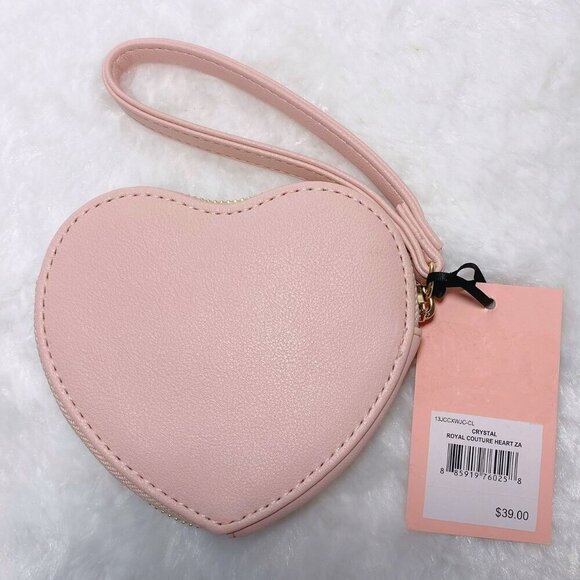 Juicy Couture Crystal Royal Couture Zip Around Heart Shaped Wristlet Bag NWT - Picture 6 of 7